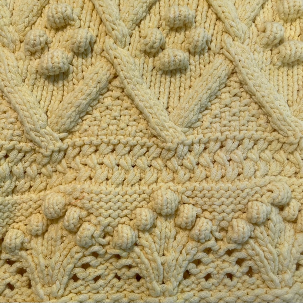 Zara Cable Knit Sweater Pompom Yellow crop - Picture 5 of 5